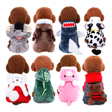 Baumwollfleece Pet Overall Cartoon Hund Wintermantel